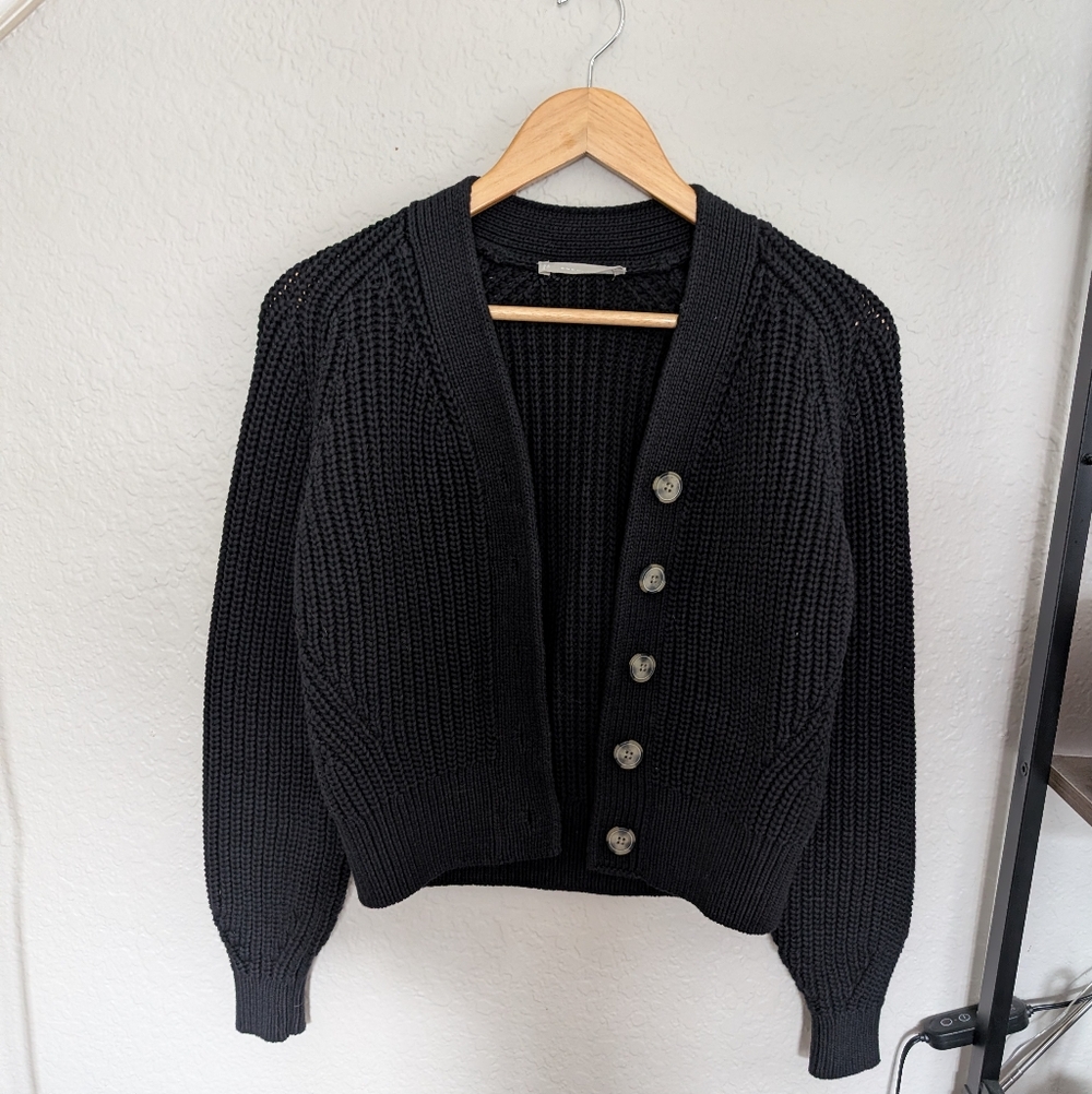 Everlane Black Button-Up Cardigan